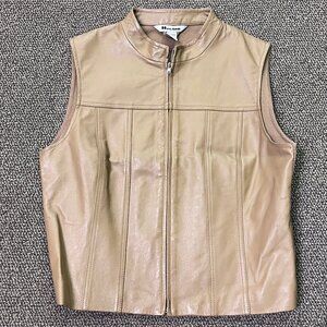 Nygard Collection Leather Zip Up Vest Size 10 -12